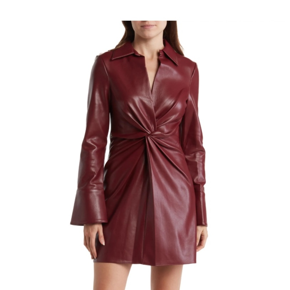 Cinq a Sept McKenna Long Sleeve Faux Leather Dress
